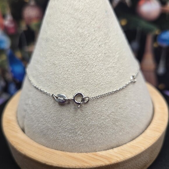 Dainty CZ 925 Peace Sign Bracelet - Picture 4 of 8